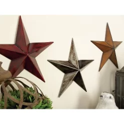 Set Of 3 Iron 12.5" Rustic Stars Wall Décor - Olivia & May