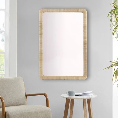 Nova Natural Rattan Rectangle Wall Mirror - Ink+Ivy 5 Nova Natural Rattan Rectangle Wall Mirror - Ink+Ivy - Image 5