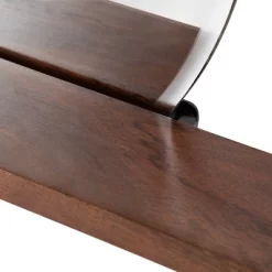 30" X 24" Fosset Round Frameless Mirror With Shelf Walnut Brown - Kate & Laurel All Things Decor -Home Decor Outlet Store GUEST 06fa821a 0a70 4f6a 859b b05c96109367