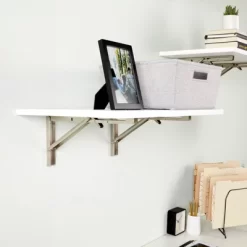 Built Industrial 2 Pack Folding L Wall Shelf Bracket, 12 Inch Collapsible Hardware With Locking Hinge For Garage Shelves, Holds 120lbs -Home Decor Outlet Store GUEST 087226fe f360 4f79 ba91 718196bae69a