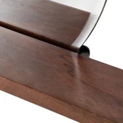 30" X 24" Fosset Round Frameless Mirror With Shelf Walnut Brown - Kate & Laurel All Things Decor -Home Decor Outlet Store GUEST 0e013ecc 8f69 47f5 ab0c dc542850247b