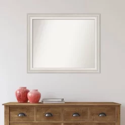33" X 27" Non-Beveled Trio White Wash Silver Wall Mirror - Amanti Art -Home Decor Outlet Store GUEST 0e49e865 b564 45c8 a838 f7c31ac794b2