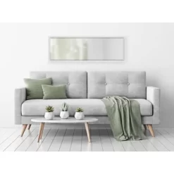 17.5" X 49.5" Calter Full Length Wall Mirror White - Kate And Laurel -Home Decor Outlet Store GUEST 0f01bc09 7bf4 44ad a2d9 2b534fbb86a1