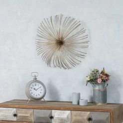 LuxenHome Gold Abstract Flower 16.7" Round Metal Wall Decor -Home Decor Outlet Store GUEST 10957004 b8be 40e0 a6df d022a2ff9850