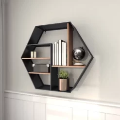 Industrial Wood Wall Shelf Black - Olivia & May -Home Decor Outlet Store GUEST 13fd8fb0 e604 4163 9780 df94e90f5209