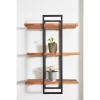 32" Rectangle Wood Shelving Wall Display Black - Ore International