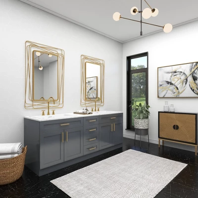 Metal Wall Mirror With Thin Metal Rectangle Frame Gold - Olivia & May 8 Metal Wall Mirror With Thin Metal Rectangle Frame Gold - Olivia & May - Image 8