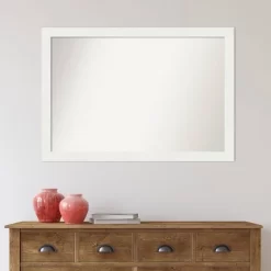 40" X 28" Non-Beveled Vanity White Narrow Wall Mirror - Amanti Art -Home Decor Outlet Store GUEST 164fdd2d 42cc 4128 af58 3d4e5cfa85cc