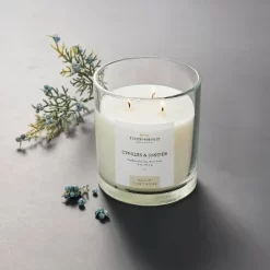 Clear Glass Cypress & Juniper Candle White - Threshold™ Designed With Studio McGee
