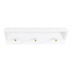 18" X 5" Adlynn Decorative Wall Shelf With Pegs White - Kate & Laurel All Things Decor