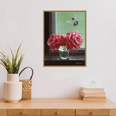 18" X 24" Window Shopping Rose By Fred Szatkowski Framed Canvas Wall Art - Amanti Art 3 18" X 24" Window Shopping Rose By Fred Szatkowski Framed Canvas Wall Art - Amanti Art - Image 3