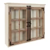 30" X 6.5" X 28" Hutchins Decorative Farmhouse Wood Wall Cabinet White/Brown - Kate & Laurel All Things Decor