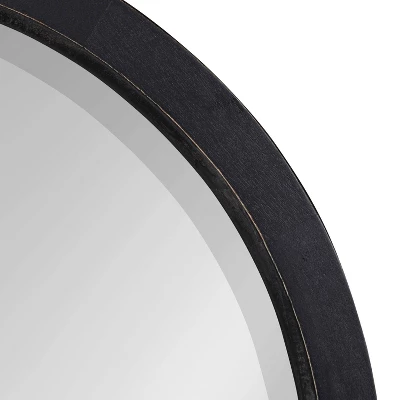 32" X 32" Hogan Round Framed Decorative Wall Mirror Black - Kate & Laurel All Things Decor 2 32" X 32" Hogan Round Framed Decorative Wall Mirror Black - Kate & Laurel All Things Decor - Image 2