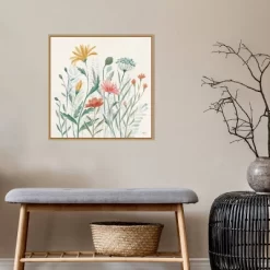 22" X 22" Wildflower Vibes III By Janelle Penner Framed Canvas Wall Art Light Brown - Amanti Art -Home Decor Outlet Store GUEST 1e089657 8a20 436a b100 b3c22d9b15c2
