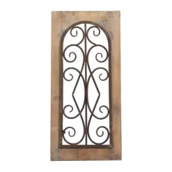Wood Scroll Window Inspired Wall Decor With Metal Scrollwork Relief Brown - Olivia & May 10 Wood Scroll Window Inspired Wall Decor With Metal Scrollwork Relief Brown - Olivia & May -Home Decor Outlet Store GUEST 220b29bd c93b 4d9c a2ec b6ede59e1bb0