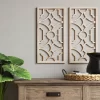 Set Of 2 Wood Lattice Wall Hanging Brown - Threshold™