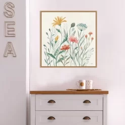 22" X 22" Wildflower Vibes III By Janelle Penner Framed Canvas Wall Art Light Brown - Amanti Art -Home Decor Outlet Store GUEST 23bbd942 5a68 4e49 8ff1 54aa518144a9
