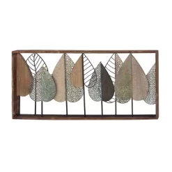 Metal Leaf Varying Texture Wall Decor With Wood Frame Brown - Olivia & May 24 Metal Leaf Varying Texture Wall Decor With Wood Frame Brown - Olivia & May -Home Decor Outlet Store GUEST 23d045c5 2659 4d7a a45c bf974b62ecd4