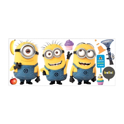 DESPICABLE ME 2 MINIONS GIANT Peel And Stick Wall Decal Yellow/Blue - ROOMMATES 1 DESPICABLE ME 2 MINIONS GIANT Peel And Stick Wall Decal Yellow/Blue - ROOMMATES