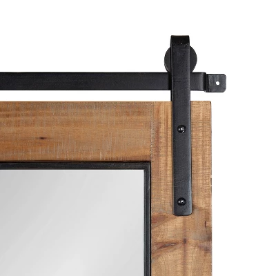 19" X 43" Cates Windowpane Framed Decorative Wall Mirror Rustic Brown - Kate & Laurel All Things Decor 2 19" X 43" Cates Windowpane Framed Decorative Wall Mirror Rustic Brown - Kate & Laurel All Things Decor - Image 2