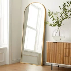 Saadiya 71" X 24" Arched Full Length Mirror Metal Framed Arched Floor Mirror With Stand, Leaning Hanging - The Pop Home -Home Decor Outlet Store GUEST 25949063 b648 4f61 b5f1 8dc66b639b41