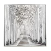 Canvas Landscape Trees Framed Wall Art With Silver Frame White - Olivia & May