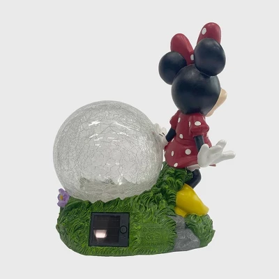 Disney 10.63" Fiberglass/Polyester Minnie Solar Garden Statue With Crackle Glass Ball 3 Disney 10.63" Fiberglass/Polyester Minnie Solar Garden Statue With Crackle Glass Ball - Image 3