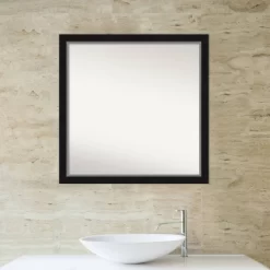 29" X 29" Non-Beveled Eva Narrow Bathroom Wall Mirror Black - Amanti Art -Home Decor Outlet Store GUEST 3670f464 f28f 477d a288 30dc13c65b40