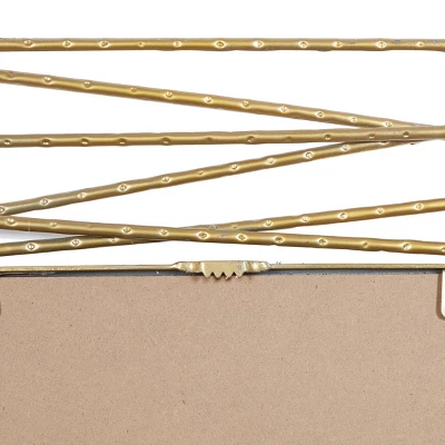 Metal Wall Mirror With Thin Metal Rectangle Frame Gold - Olivia & May 2 Metal Wall Mirror With Thin Metal Rectangle Frame Gold - Olivia & May - Image 2