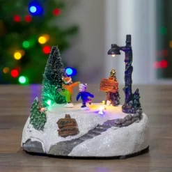 Northlight 5.5" LED Lighted Animated And Musical Christmas Skating Village Display Piece