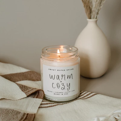 Sweet Water Decor Warm And Cozy 9oz Clear Jar Soy Candle 2 Sweet Water Decor Warm And Cozy 9oz Clear Jar Soy Candle - Image 2