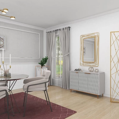 Metal Wall Mirror With Thin Metal Rectangle Frame Gold - Olivia & May 7 Metal Wall Mirror With Thin Metal Rectangle Frame Gold - Olivia & May - Image 7