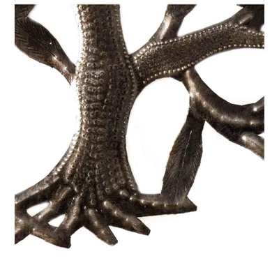 Global Crafts Double Tree Of Life Haitian Steel Drum Indoor/Outdoor Wall Art 4 Global Crafts Double Tree Of Life Haitian Steel Drum Indoor/Outdoor Wall Art - Image 4