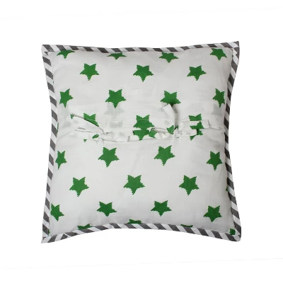 Bacati - Soccerball Green/Grey Muslin Throw Pillow 1 Bacati - Soccerball Green/Grey Muslin Throw Pillow