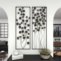 Farmhouse Metal Floral Wall Decor With Black Frame Set Of 2 Black - Olivia & May -Home Decor Outlet Store GUEST 3e21f161 420d 471b 8763 697b5c67c163
