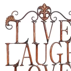 28" X 21" Traditional Metal Live Laugh Love Wall Décor Brown - Olivia & May -Home Decor Outlet Store GUEST 3ea7fc8e 7b65 46be bd08 831e0d1d16d6