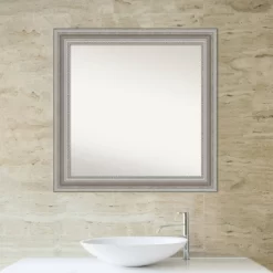 32" X 32" Non-Beveled Parlor Bathroom Wall Mirror Silver - Amanti Art -Home Decor Outlet Store GUEST 411fcca2 1723 4e23 98e7 8a9a1cf79fad
