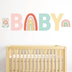 Big Dot Of Happiness Hello Rainbow - Peel And Stick Boho Baby Shower Standard Banner Wall Decals - Baby