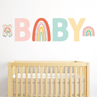 Big Dot Of Happiness Hello Rainbow - Peel And Stick Boho Baby Shower Standard Banner Wall Decals - Baby 1 Big Dot Of Happiness Hello Rainbow - Peel And Stick Boho Baby Shower Standard Banner Wall Decals - Baby