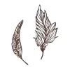 Wall Decor-Set Of Two Metal Feather Hanging Wall Art Laser Cut Contemporary Nature Sculpture For Living Room, Bedroom, Kitchen By Hastings Home