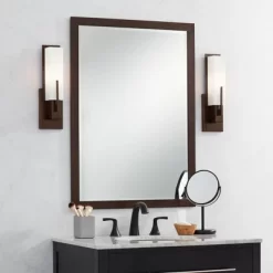 Possini Euro Design Metzeo Rectangular Vanity Wall Mirror Vintage Beveled Edge Oil Rubbed Bronze Metal Frame 26" Wide For Bathroom Bedroom Living Room -Home Decor Outlet Store GUEST 469d48c7 60f3 4614 9b7c 4d367f7a7e00