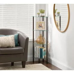 MDesign Household Floor Storage Corner Tower, 4 Tier
