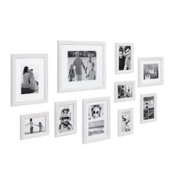 10pc Bordeaux Frame Box Set Matte White - Kate & Laurel All Things Decor