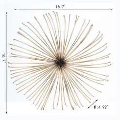 LuxenHome Gold Abstract Flower 16.7" Round Metal Wall Decor -Home Decor Outlet Store GUEST 4bb5f21e f69d 4e6a afaa 7011f2cf2ee0