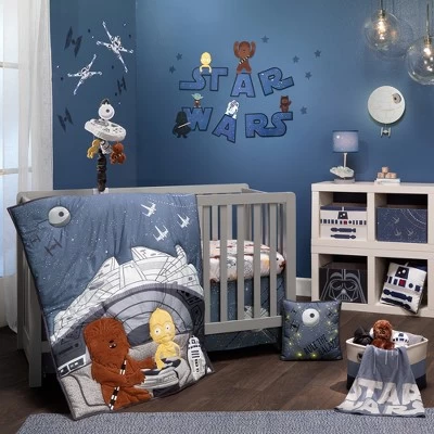 Lambs & Ivy Star Wars Logo Wall Decals W/ Yoda/R2D2/Darth Vader And More - Blue 3 Lambs & Ivy Star Wars Logo Wall Decals W/ Yoda/R2D2/Darth Vader And More - Blue - Image 3
