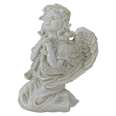 Northlight 6.75" Praying Angel With Cross Outdoor Garden Statue 4 Northlight 6.75" Praying Angel With Cross Outdoor Garden Statue - Image 4