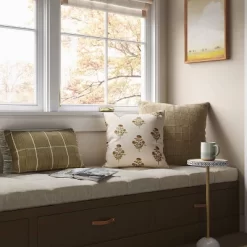 Block Print Floral Square Throw Pillow - Threshold™