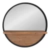 30" Owing Round Wall Mirror Black - Kate & Laurel All Things Decor