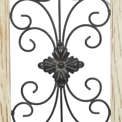 Set Of 2 Wood Scroll Arabesque Wall Decors Natural/Black - Olivia & May 3 Set Of 2 Wood Scroll Arabesque Wall Decors Natural/Black - Olivia & May - Image 3