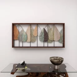 Metal Leaf Varying Texture Wall Decor With Wood Frame Brown - Olivia & May 33 Metal Leaf Varying Texture Wall Decor With Wood Frame Brown - Olivia & May -Home Decor Outlet Store GUEST 5c55983f 519d 437d a3f6 f4c76db0a15b